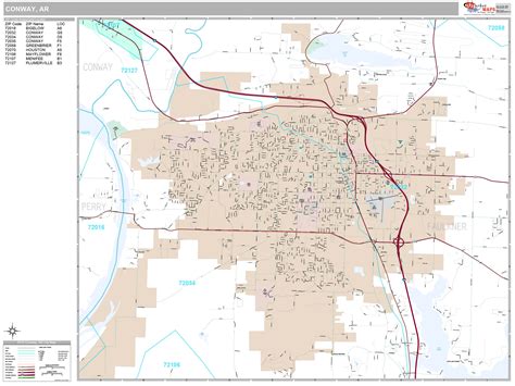 Conway Arkansas Wall Map Premium Style By Marketmaps Mapsales