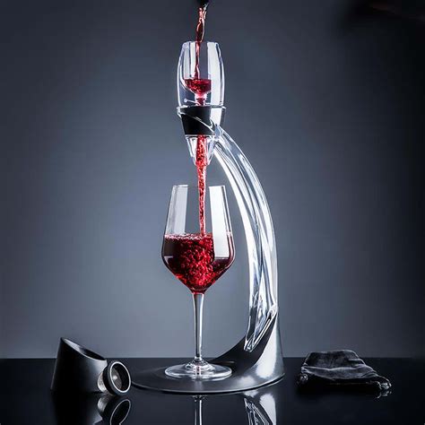 Ksp Deluxe Wine Aerator Decanter With Stand Clear Black Kitchen Stuff Plus