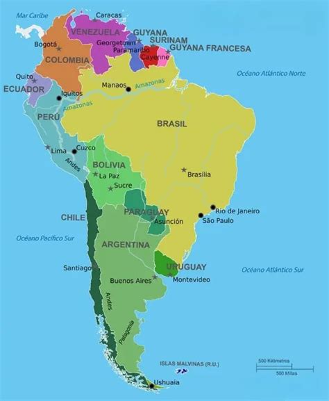Los 13 Paises Sudamericanos Y Sus Capitales Paisescon