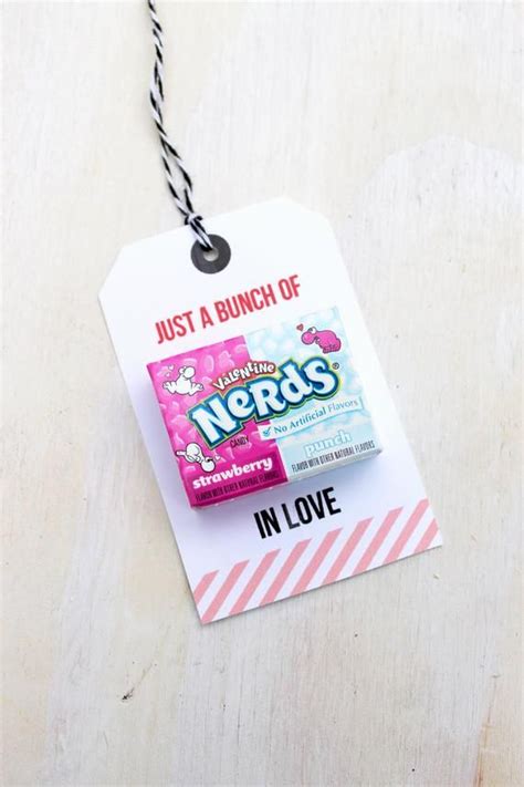 Just A Bunch Of Nerds Valentine S Favor Tag Punny Etsy Nerd Valentine Valentines Favor