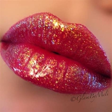 Red Glitter Lips By Glambymeli In Motives Liquid Lipstickravish