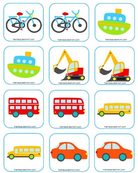 Transportation Matching Game Transportation Preschool Transportation