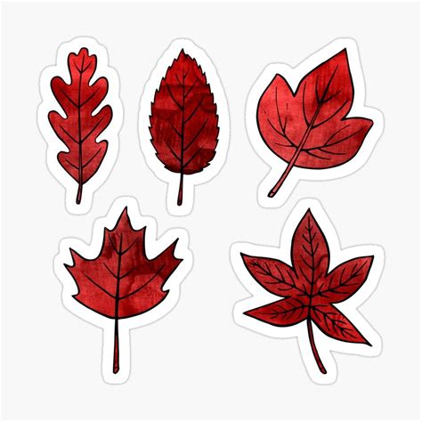 Red Leaves Sticker By Olooriel Autumn Stickers Bullet Journal