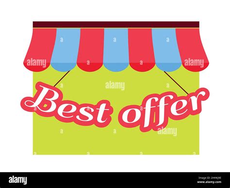 Best Offer Label Flat Vector Illustration For Graphic And Web Design