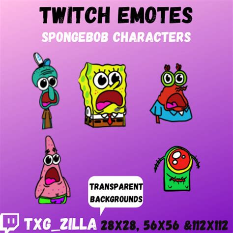 Spongebob Characters Twitch Emotes Etsy Australia