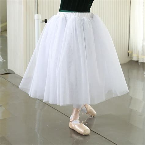 Modern Dance Ballet Dancing Skirts For Girls Children Long Length White