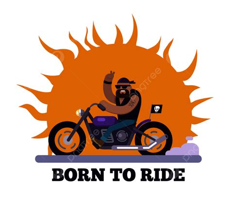 Skeleton Riding Motorcycle Clipart Transparent Png Hd Born To Ride