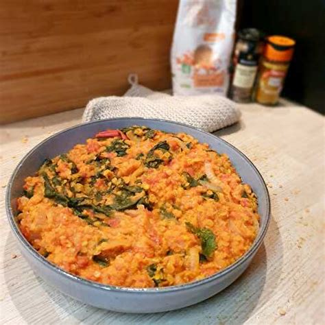 Dahl de lentille corail aux épinards 376 Kcal de Manon Cooking et ses