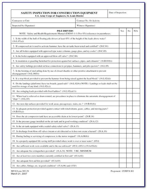 Construction Site Safety Inspection Checklist