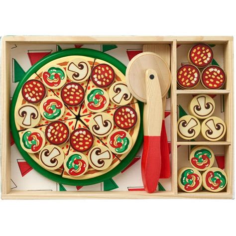 Melissa And Doug Pizza Party Wooden Play Food Pretend Play Pizza Set