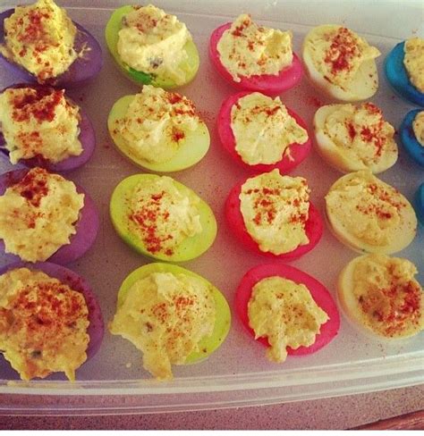 Colored Deviled Eggs With Food Coloring Food Colored Deviled Eggs