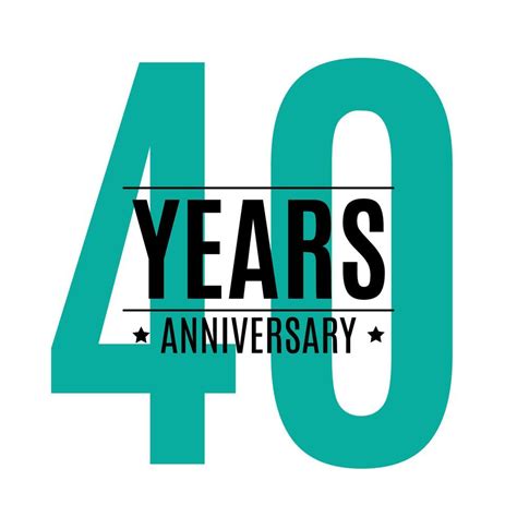 Template Logo 40 Years Anniversary Vector Illustration 4544272 Vector