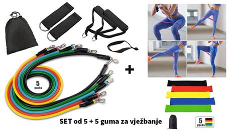 Set 10 rastezljivih traka za vježbanje za ruke i noge - eKupovina.com