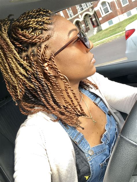 3 shades of blonde 2 strand twists ombre twists short twists african american hair nat