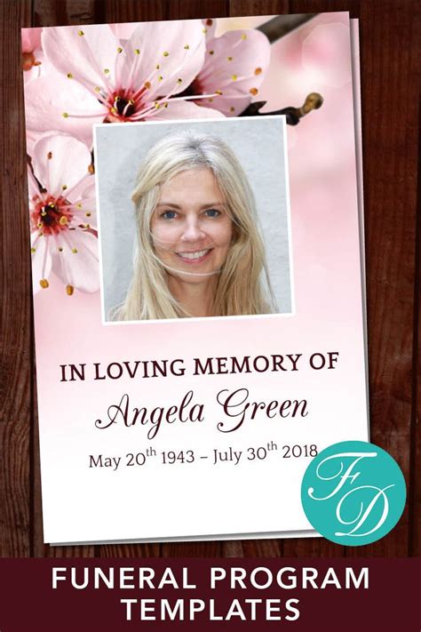 Pink Funeral Program Template Pink Flowers Funeral Template Pink