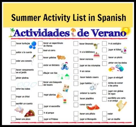 Summer Activities for Kids: Spanish List | Summer ...