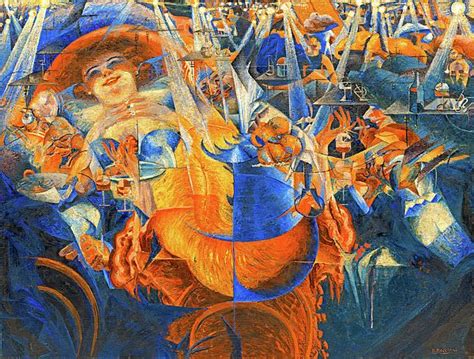 The Laugh By Umberto Boccioni Digital Recreation In Blue And Orange