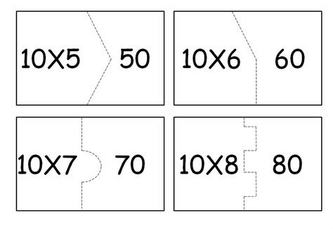 Quebra Cabeça Da Multiplicação Para Imprimir Tabuada Do 1 Ao 10