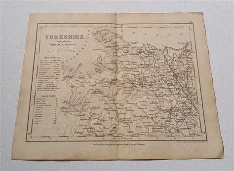 Yorkshire North Riding County Map Dugdales England And Wales 1845 By