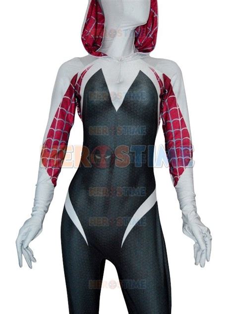 3d print spider gwen stacy spandex lycra zentai spiderman costume for halloween and cosplay