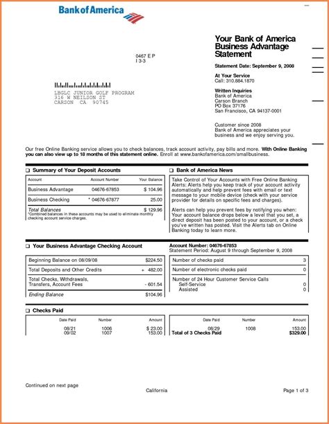 Chase Bank Statement Template In 2020 Statement Template