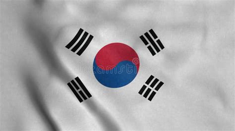 South Korean Flag Waving In The Wind 3d Illustration Stock Illustration Illustration Of Flag