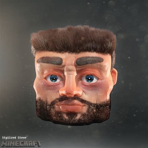 Artstation Stylized Steves Minecraft Head