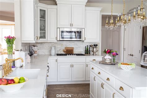 White Kitchen Cabinets With Quartz Countertops Home Interior Design