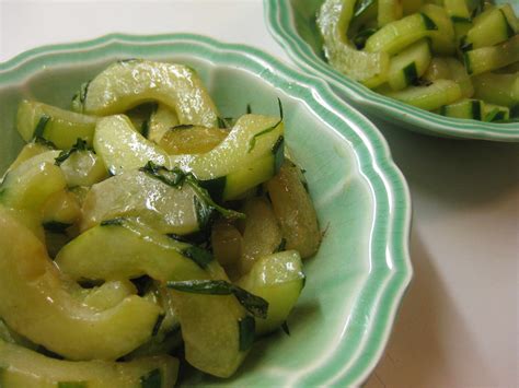 Cooked Cucumbers Peeled Seeds Removed And Cooked With Salt Pepper