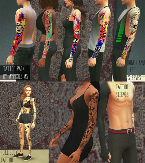 Mypixiesims Ts4 Tattoo Available For Both Males Love 4 Cc Finds