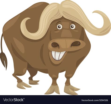 african buffalo cartoon royalty free vector image
