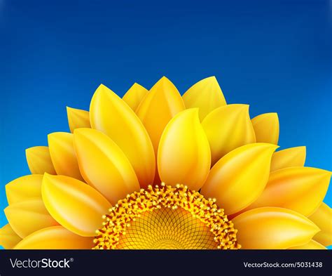 Sunflower And Blue Sky Background Eps 10 Vector Image