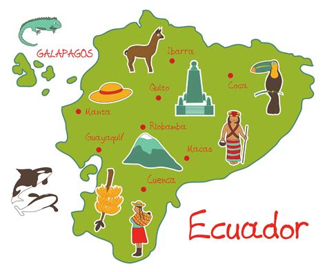 Ecuador Mapa Flora Fauna Vector World Maps Images And Photos Finder