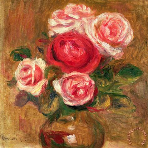 Pierre Auguste Renoir Roses In A Pot Painting Roses In A Pot Print