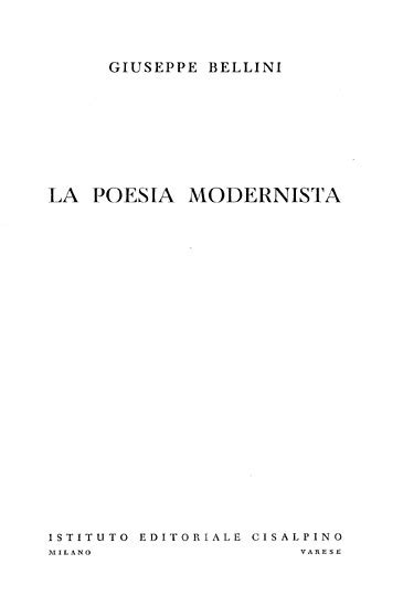 La Poesia Modernista Giuseppe Bellini Biblioteca Virtual Miguel De