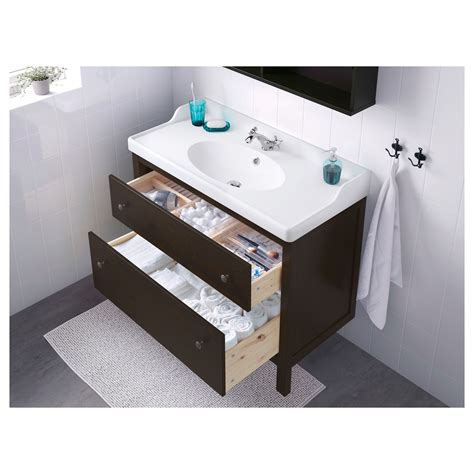 Ikea Hemnes Bathroom Vanity Black Brown Stain Bathroom Sink