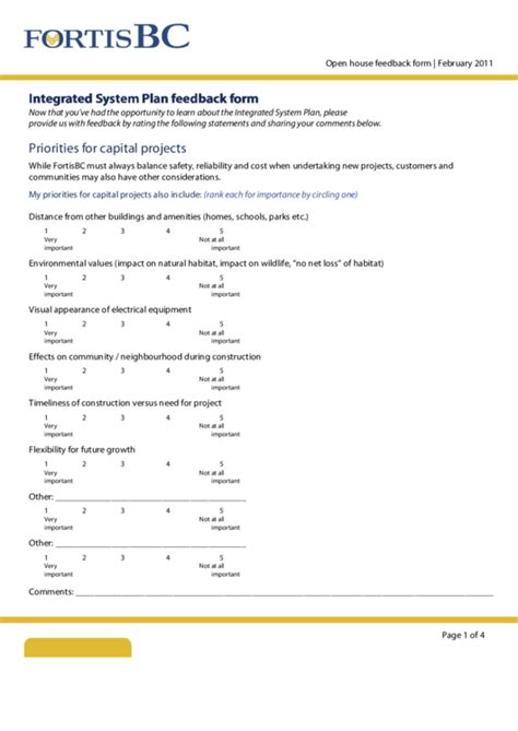 top open house feedback form templates