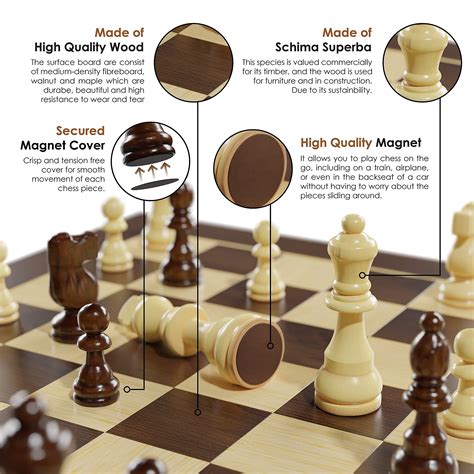 Buy Agreatlife Folding Magnetic Wooden Chess Set 15 X 15