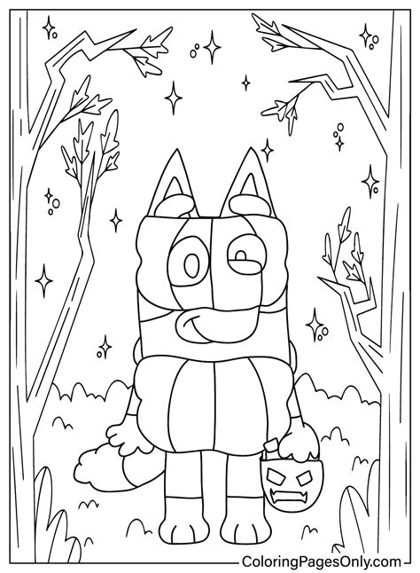 Print Bluey Halloween Coloring Page Free Printable Coloring Pages
