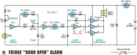 Fridge Door Open Alarm Circuit Project Circuit Diagram