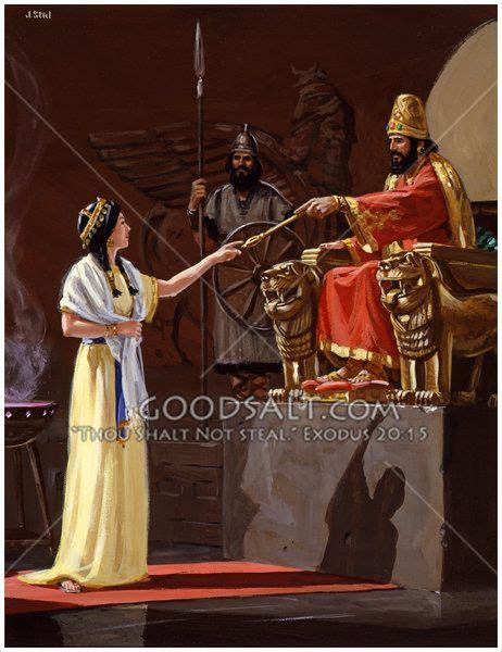 Queen Esther Approaches King Xerxes To Ask A Favor Bible