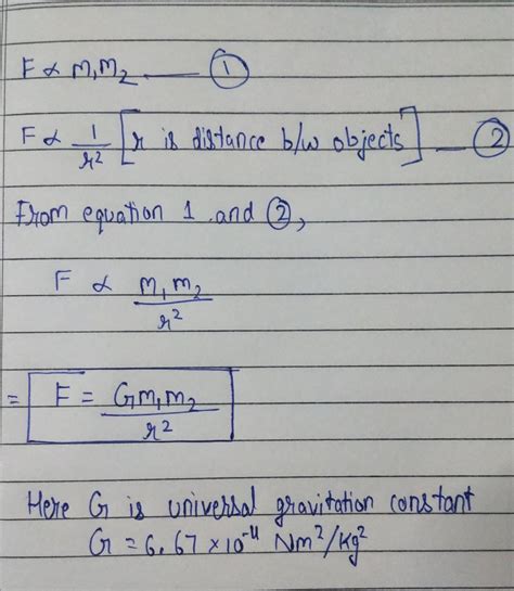 State the universal law of gravitation. Derive expression for universal law of gravitation ...