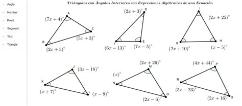 Triángulos Con Ángulos Interiores Con Expresiones Algebraicas De Una