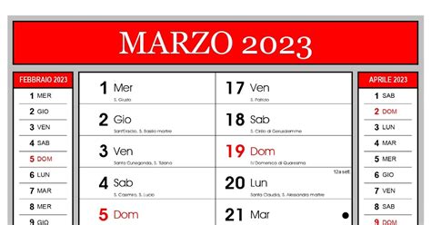 Calendario Calendario 2023 Con Fasi Lunari E Santi Marzo