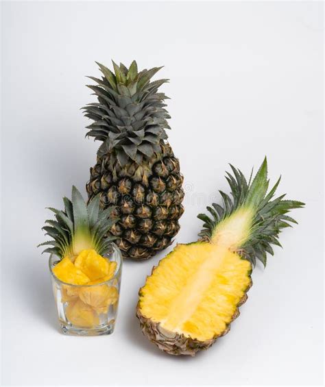 Whole Fresh Pineapple Fruit On White Background Stock Image Image Of