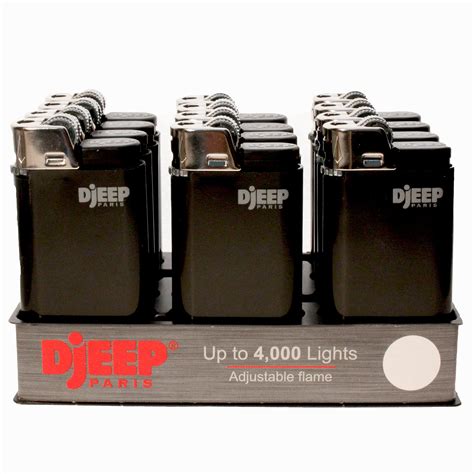 12 X Djeep Black Disposable Lighters With Display Buy Online In United