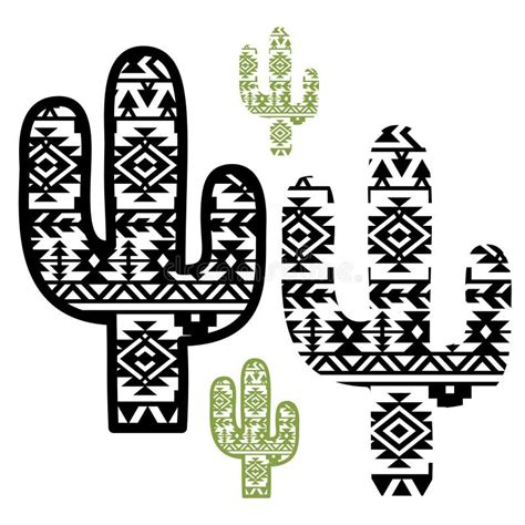 Aztec Cactus Graphic Printable Illustration Vector Boho Succulent With