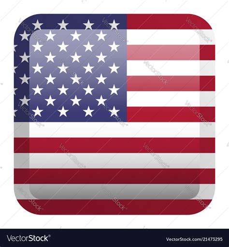 Usa Flag Square Glossy Button Eps 10 Royalty Free Vector