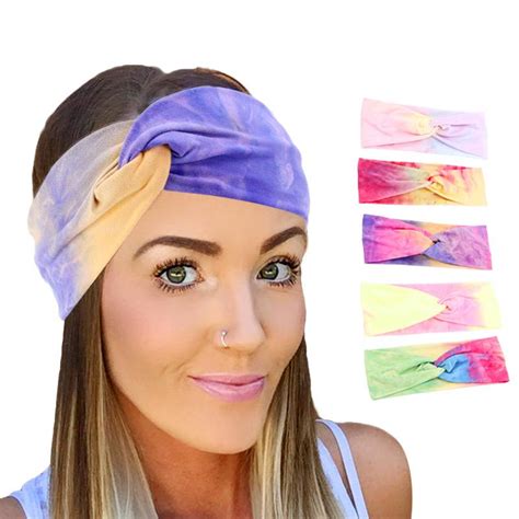 2020 New Tie Dye Cotton Headbands For Women Twist Elastic Hairbands