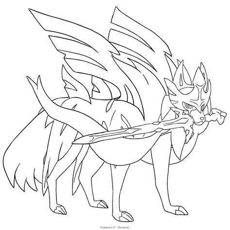 Coloriage De Zacian Du Pokémon Épée Et Bouclier